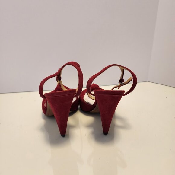 MICHAEL Michael Kors Red Suede Knot Detail Heeled Sandals - Picture 5 of 9